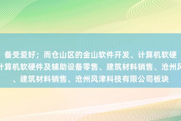 备受爱好;而仓山区的金山软件开发、计算机软硬件及辅助设备批发、计算机软硬件及辅助设备零售、建筑材料销售、沧州风津科技有限公司板块