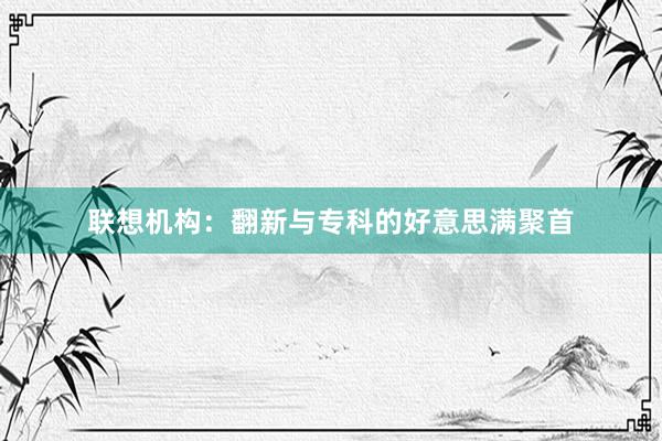 联想机构：翻新与专科的好意思满聚首